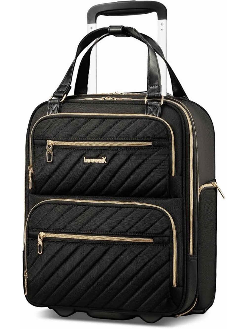 Stylish Black Underseat Carry-On Bag - Compact 16” Travel Tote for Easy Storage